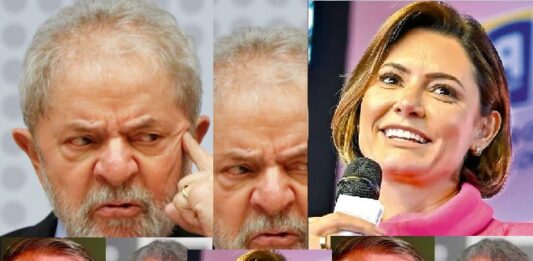 Foto Reprodução montagem da internet Rede Social. Lula Bolsonaro Michelle Tarcicio