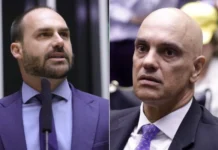 Eduardo Bolsonaro e Alexandre de Moraes Fotos: Mário Agra/Câmara dos Deputados