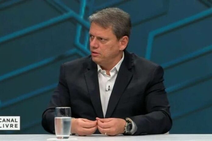 Governador de São Paulo, Tarcísio Gomes de Freitas - Foto: reprodução Band.