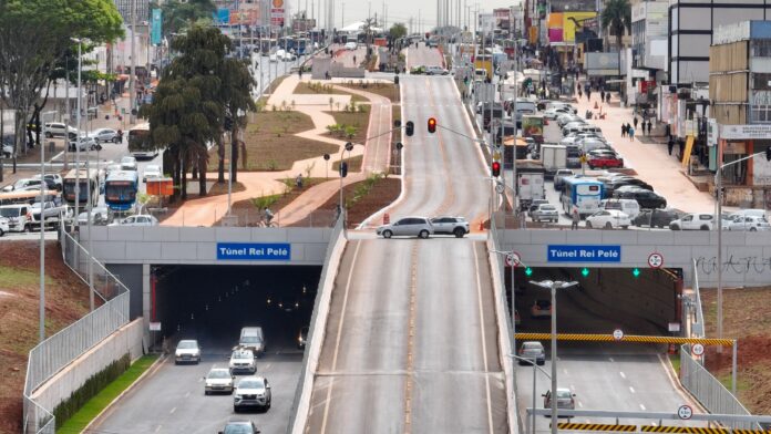 Concluído em tempo recorde, Túnel Rei Pelé teve investimento de R$ 275 milhões e gerou mais de 1,6 mil empregos | Foto: Anderson Parreira/Agência Brasília