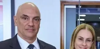 O ministro Alexandre de Moraes e Viviane Barci de Moraes — Foto: Ricardo Stuckert/PR