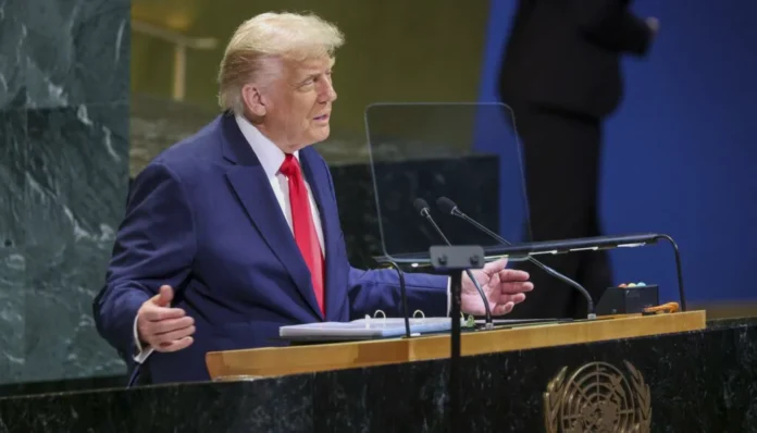 Presidente dos EUA, Donald Trump, em discurso na ONU Foto: EFE/EPA/SARAH YENESEL