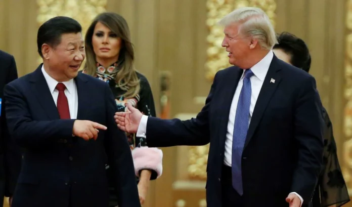 Xi Jinping e Donald Trump em Pequim, no ano de 2017 Foto: EFE/ Thomas Peter / Pool