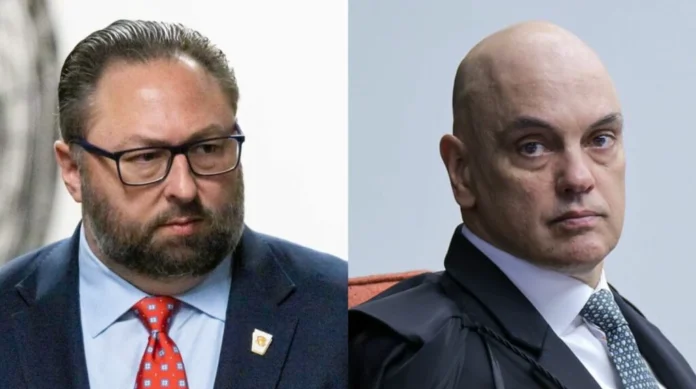 Jason Miller e Alexandre de Moraes Foto: EFE/EPA/JUSTIN LANE/PISCINA; Foto: Rosinei Coutinho/STF
