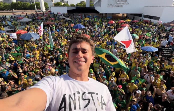 Direita faz ato por anistia na Esplanada dos Ministérios Foto: Reprodução/ X Nikolas Ferreira