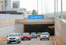 Túnel Rei Pelé será parcialmente interditado para manutenção na quarta e quinta