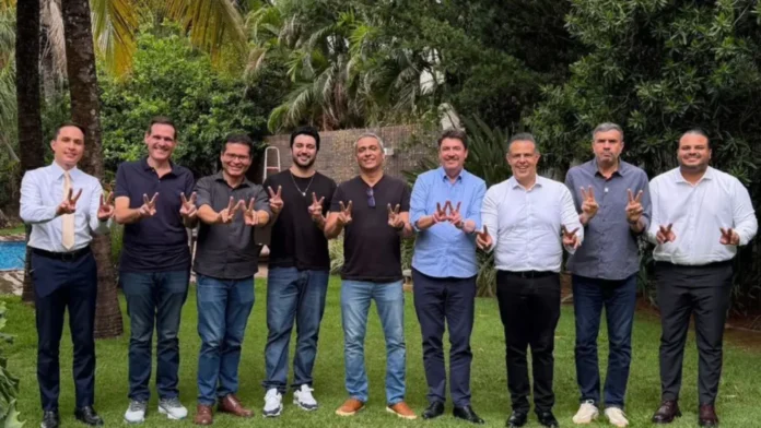 Cúpula do PL goiano se reuniu nesta segunda-feira na residência de Wilder para definir rumo da sigla. Foto: Divulgação/PL Goiás