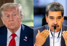 Trump diz acreditar que governo Maduro está com os dias contados Donald Trump e Nicolás Maduro Fotos: EFE/EPA/SPENCER COLBY // EFE/Prensa Miraflores