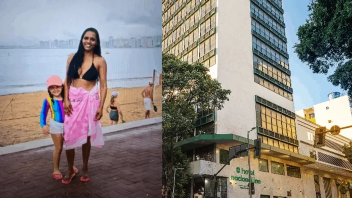 Mãe e filha morrem após caírem do décimo andar de hotel Foto: Reprodução/Redes Sociais // Reprodução/Google Street View