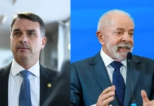 Pesquisa Veritá mostra Flávio e Lula tecnicamente empatados Flávio Bolsonaro e Lula Foto: Andressa Anholete/Agência Senado // Ricardo Stuckert/PR