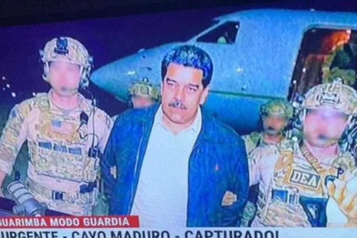Imagem mostra Maduro preso Foto: Reprodução/X Imagem mostra Maduro preso Foto: Reprodução/X