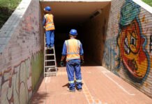 DF: Reforço e investimento são feitos com manutenção nas passagens subterrâneas do Eixão em Brasília