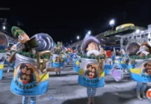 Lula, Janja e Alckmin no camarote do Sambódromo Foto: EFE/ Antonio Lacerda