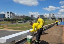 Pintura de viadutos e estruturas viárias do DF garante mais segurança no trânsito