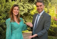 Fernanda e Flávio Bolsonaro Foto: Reprodução/Instagram @flaviobolsonaro