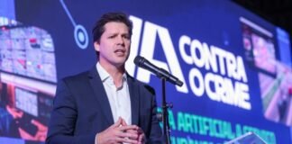 Daniel Vilela sobre o uso da plataforma IA contra o Crime: “A ideia é fechar rotas usadas pelo crime, especialmente em divisas e áreas de maior circulação, com resposta mais rápida e mais precisa à população” (Fotos: SSP e Secom)