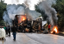 Acidente no Norte de Minas Gerais Foto: Corpo de Bombeiros / Divulgação