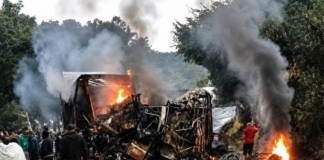 Acidente no Norte de Minas Gerais Foto: Corpo de Bombeiros / Divulgação