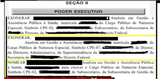 Exonerações - foto reprodução DODF