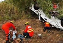 Acidente na BR-060 sentido Brasília: Veículo capota e motorista é socorrido pelo CBMDF
