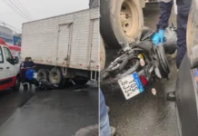 Acidente deixa vítima fatal: Motociclista morre após batida com caminhão em Cariacica