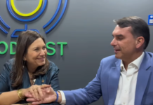 Bia Kicis e Flávio Bolsonaro Foto: Reprodução/Instagram @biakicis