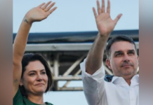Flávio e Michelle gravam juntos programa para horário eleitoral