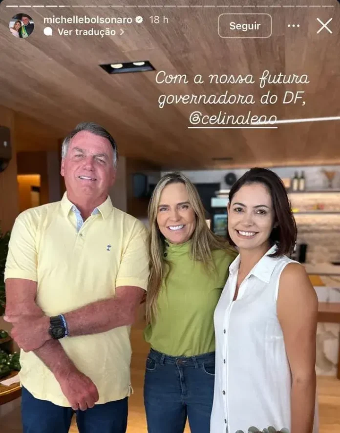 Bolsonaro, Celina e Michele (Fotos: redes sociais Celina)