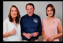 Michelle Bolsonaro e Bia Kicis gravam vídeo de campanha com Agaciel Maia em apoio às candidaturas ao Senado e à Câmara Federal Foto: Bia, Agaciel e Michelle Bolsonaro - Print de vídeo