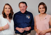 Foto: Bia, Agaciel e Michelle Bolsonaro - Print de vídeo